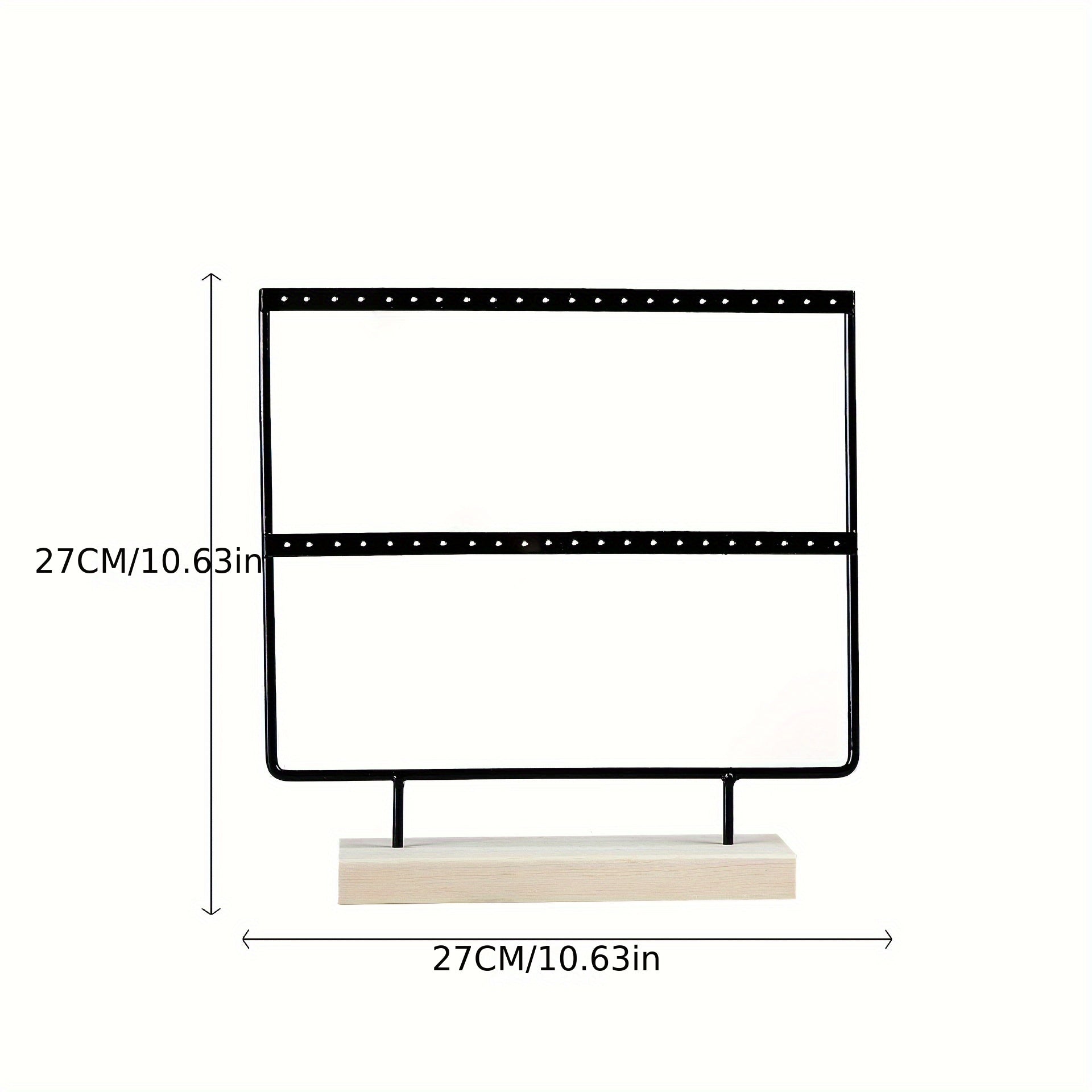 Wooden Jewelry Organizer Tree with 3 Layers and 72 Earring Holes for Display and Storage