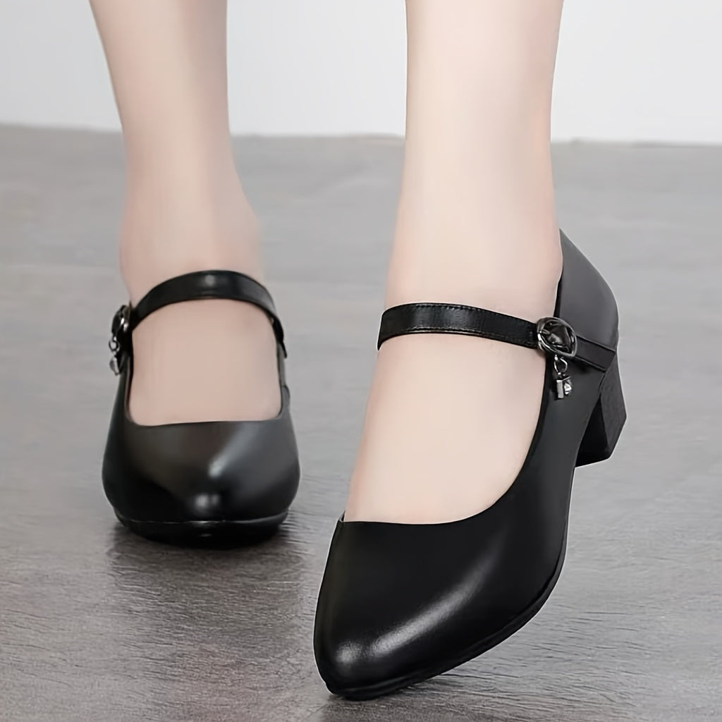 Ayollar uchun qora tormozsiz yostiqlangan ish poyabzali ofis va rasmiy tadbirlar uchun