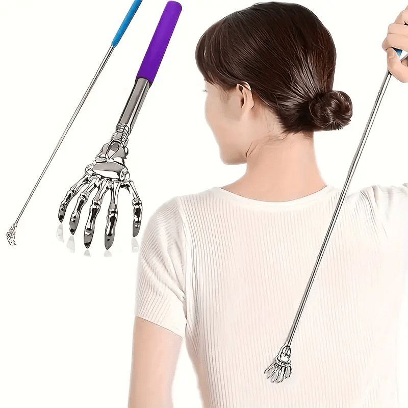 Telescopic Back Scratcher Set with Rubber Handles in Elegant Box for Men and Women