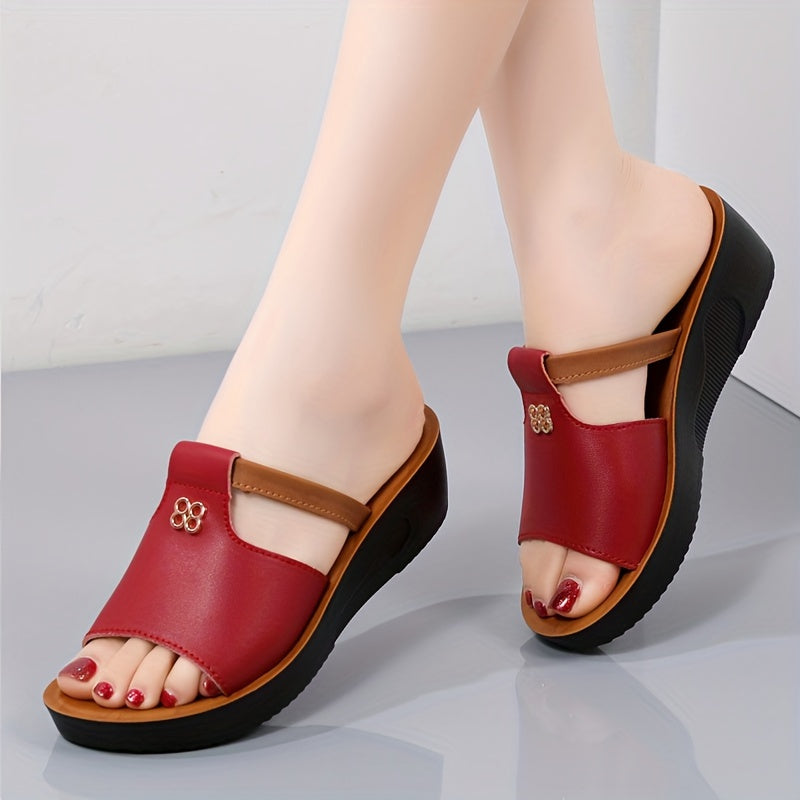 Women's Wedge Sandals Open Toe Platform Slip-On Summer Comfort