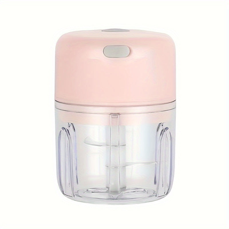 O'zgaruvchan qo'shimchalar va shaffof idishlar bilan qayta to'ldiriladigan elektr sarimsoq maydalagich va sabzavot maydalagich.