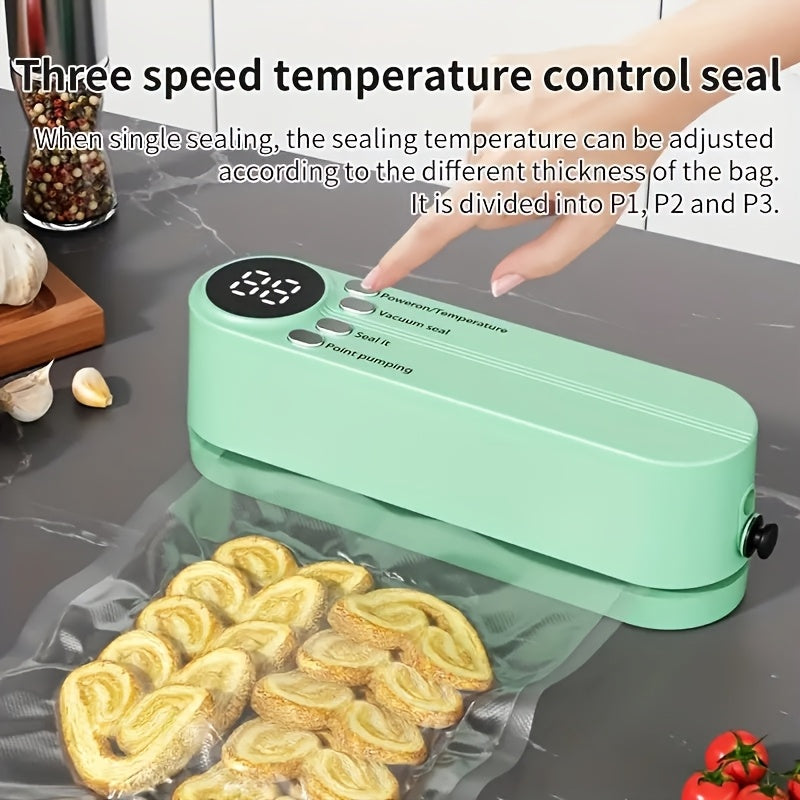 Sellador al vacío inalámbrico con batería de litio USB, sellador de alimentos multifunción para cocina y exterior