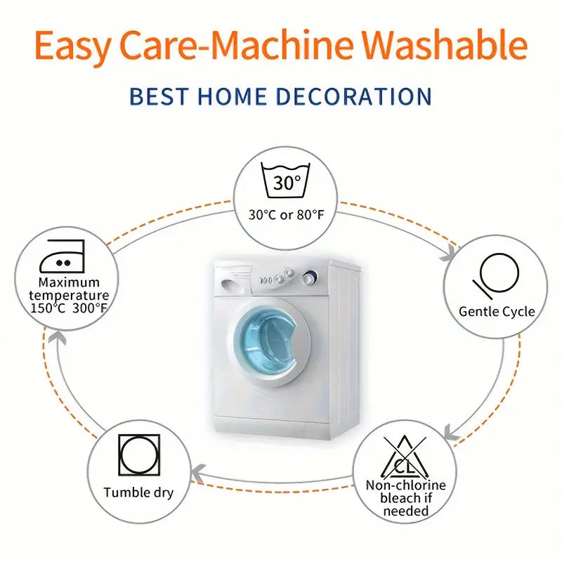 Polyester Throw Pillow Cover with Abstract Wave Design for Home Decor Sofa Bedroom