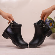 Women's Ankle Boots Casual Slip-On with Side Zipper for All Seasons