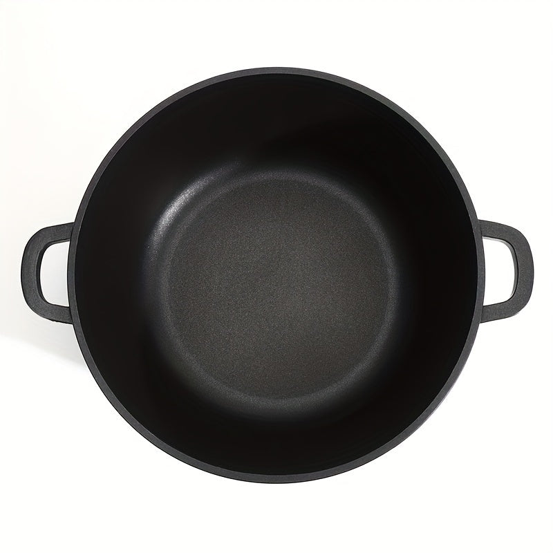 Japanese Style Dual Handle Deep Soup Pot Non-Stick Aluminum 3.5 Quart