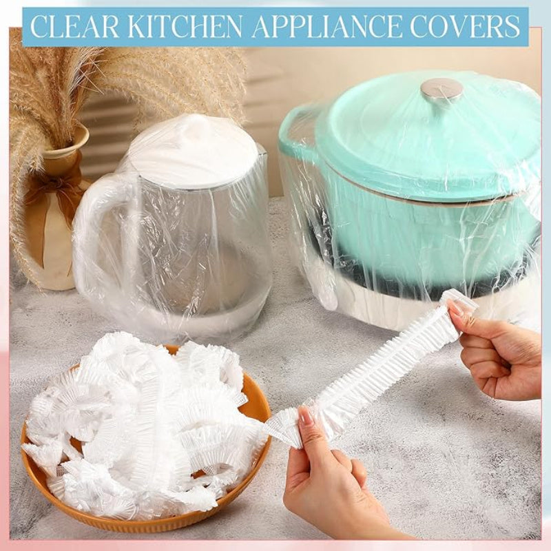 50 Pcs Disposable Clear Kitchen Appliance Covers Oil Dust Dirt Proof for Fans Blenders Pressure Cookers in 2 Sizes
