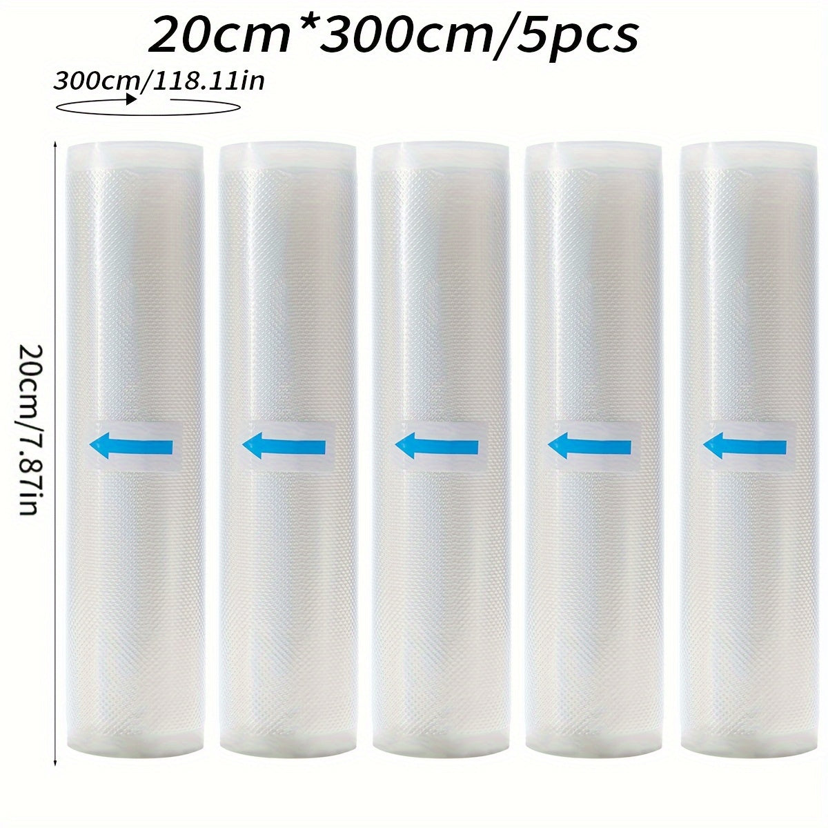 Pack of 5 Food Vacuum Sealed Bags BPA-Free 7-Layer Diamond Pattern Food Storage