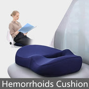 Memory Foam Cushion for Office Chair Blue Relieves Tailbone Pain Anti-Slip