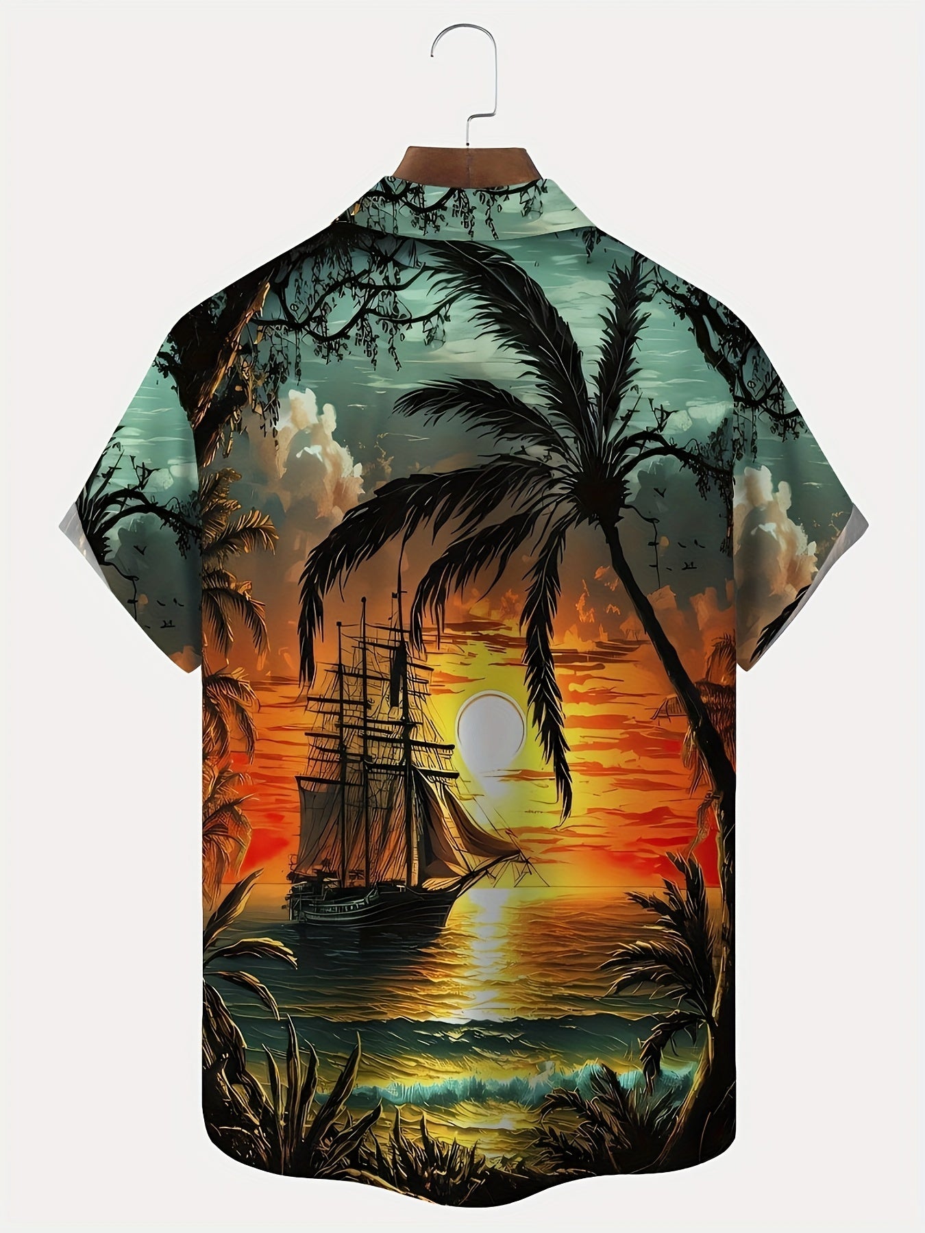 Katta va baland erkaklar uchun yozgi grafik printli ko'ylak