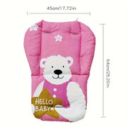 Cojín para cochecito de bebé con soporte para la cabeza, diseño de oso polar, suave poliéster, forro para asiento de coche infantil