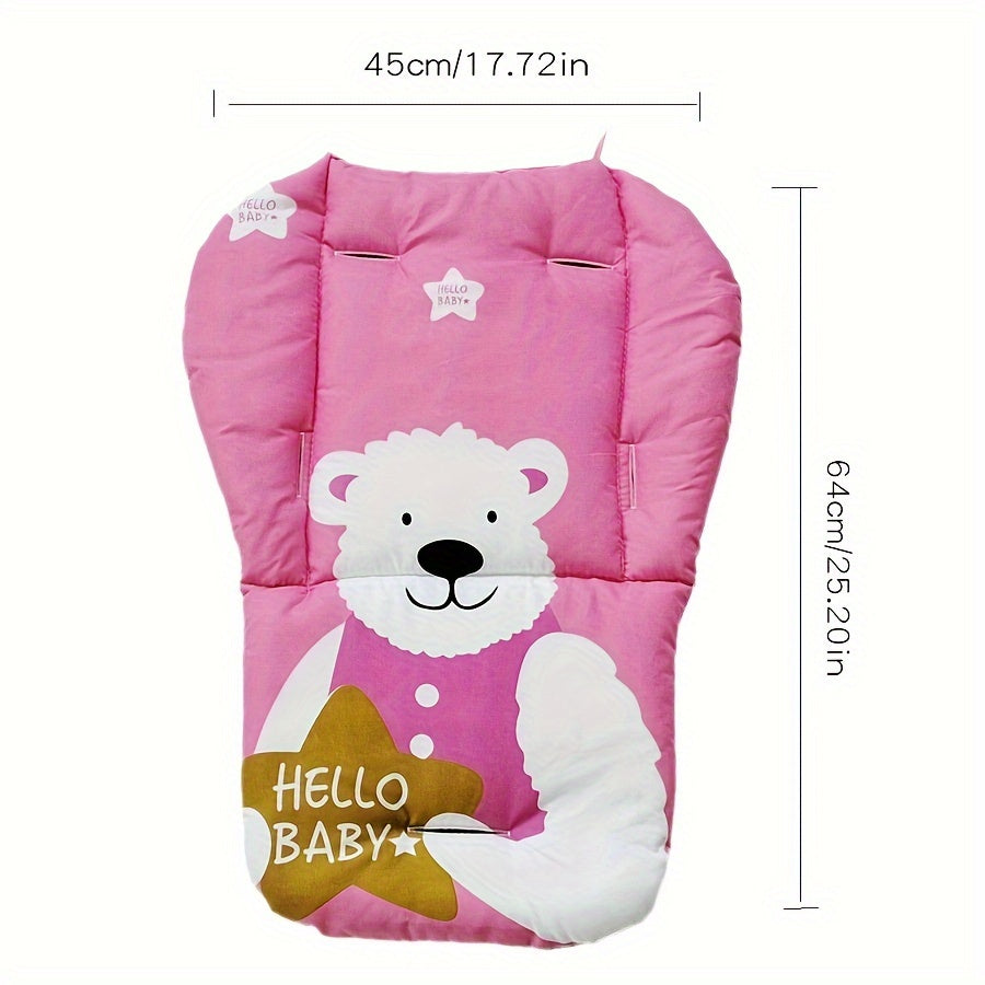 Cojín para cochecito de bebé con soporte para la cabeza, diseño de oso polar, suave poliéster, forro para asiento de coche infantil