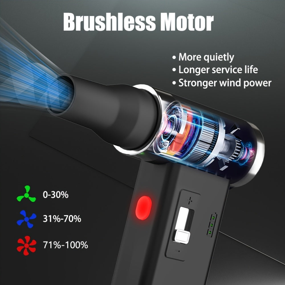 Cordless Rechargeable Electric Air Duster with Infinite Speed Control Up to 110000 RPM for Cleaning Electronics and Home