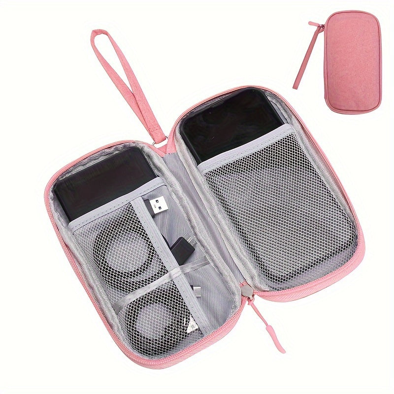 Bolsa portátil organizadora de cables con cremallera para cargadores y auriculares
