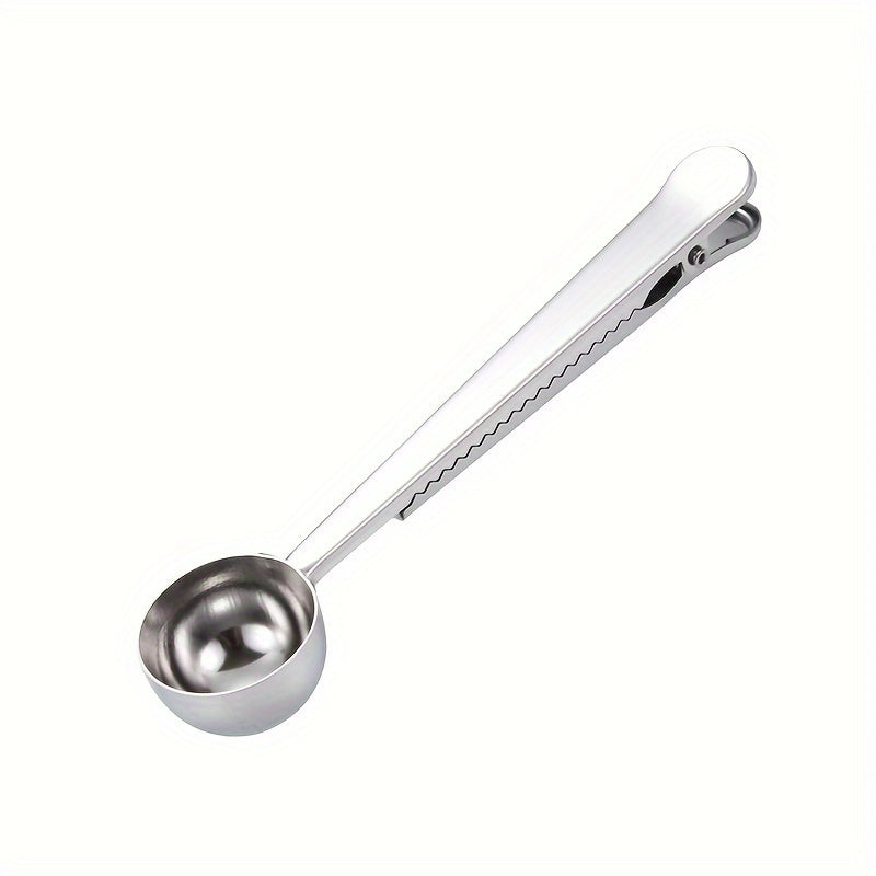 Stainless Steel Coffee Scoop with Clip, Measuring and Sealing for Coffee Beans