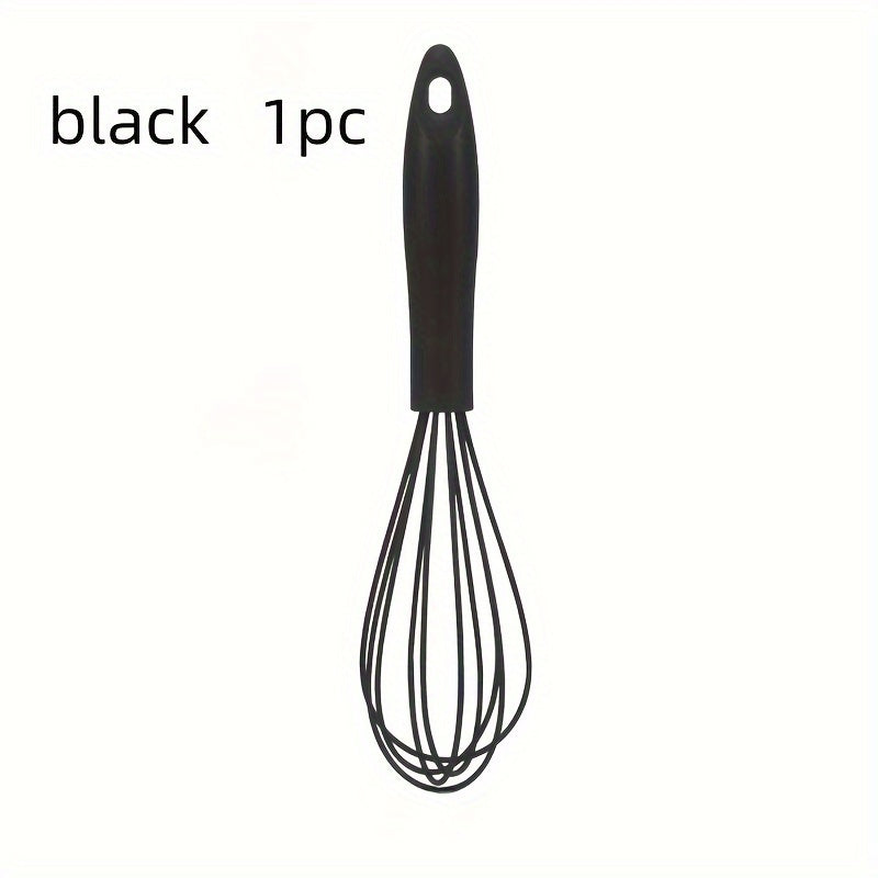 Batidor de huevos manual de silicona roja para hornear y cocinar