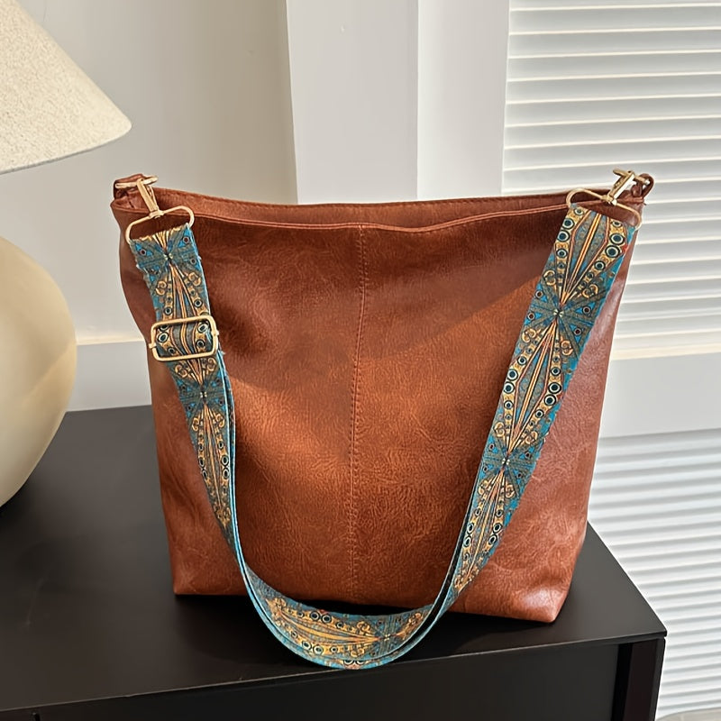 Повседневная сумка на плечо из искусственной кожи с съемным ремешком-тотемом для ежедневного использования