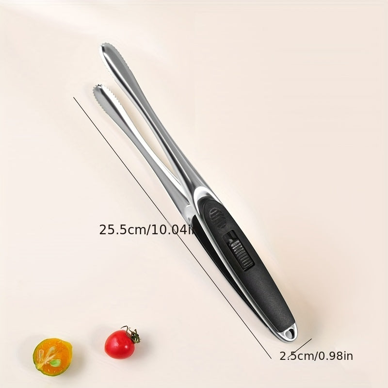 Stainless Steel BBQ Tongs, High-Temperature Resistant, Food-Safe Grilling Tool