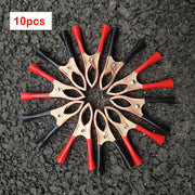 10 piezas de clips de batería de coche con recubrimiento de cobre en rojo y negro, cables, pinza de carga, herramienta