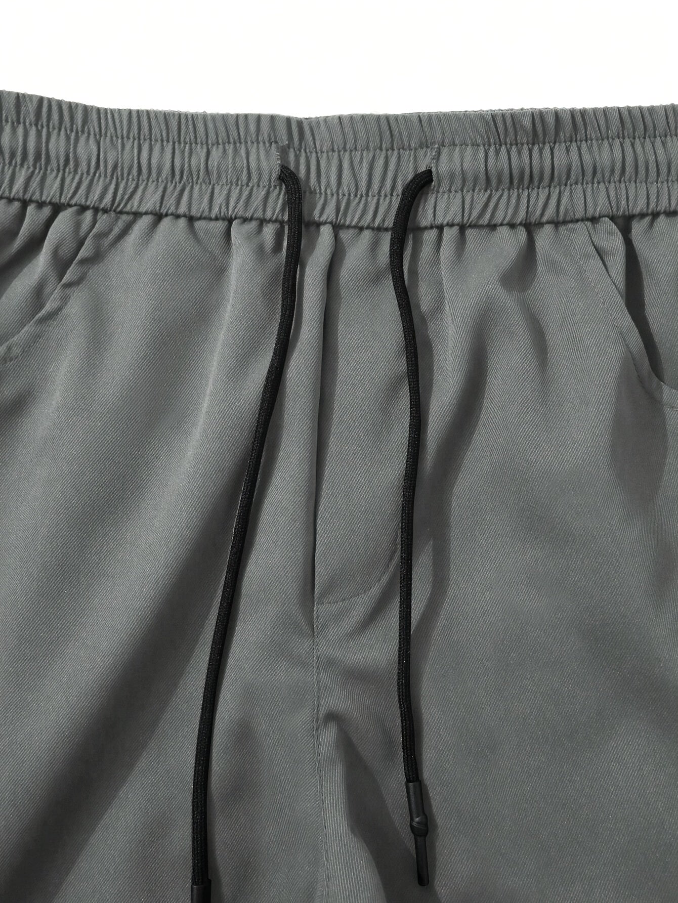 Men's Cargo Pants with Multiple Pockets Drawstring Waist Solid Polyester All-Season Street Style