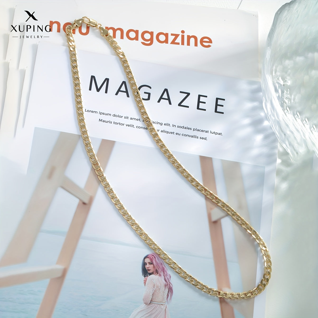 Chunky Cuban Chain Necklace for Men Gold Plated Street Fashion Accessory