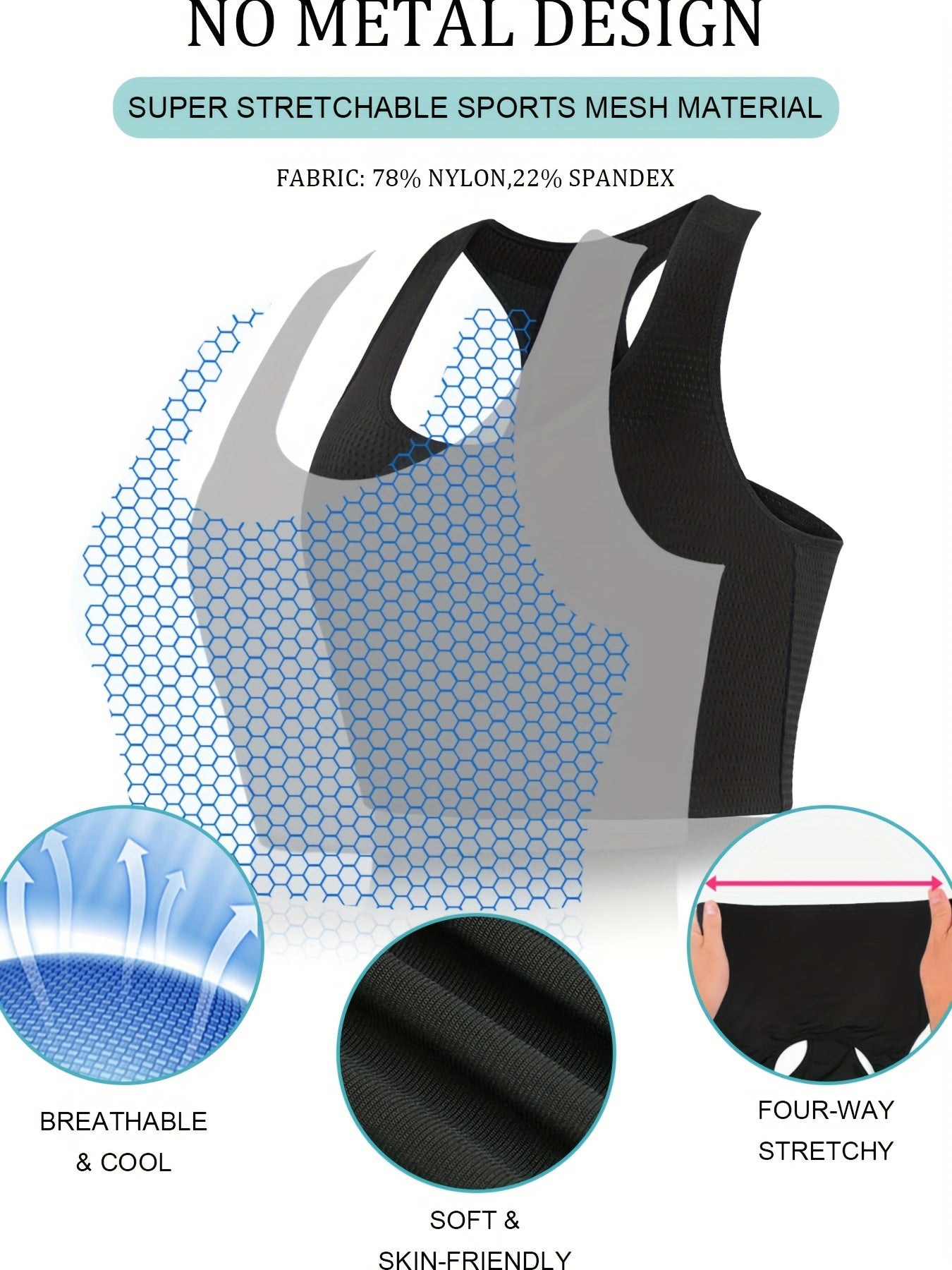 Women's Post-Surgery Recovery Tank Top Breathable Nylon Spandex Sleeveless Vest for Healing