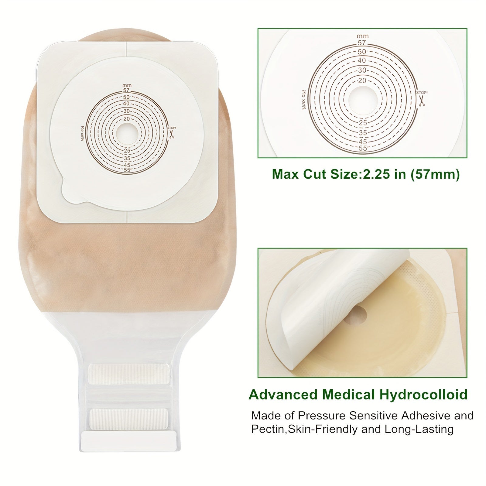 Two-Piece Colostomy Bags for Ileostomy Stoma Care Water-Resistant Non Woven