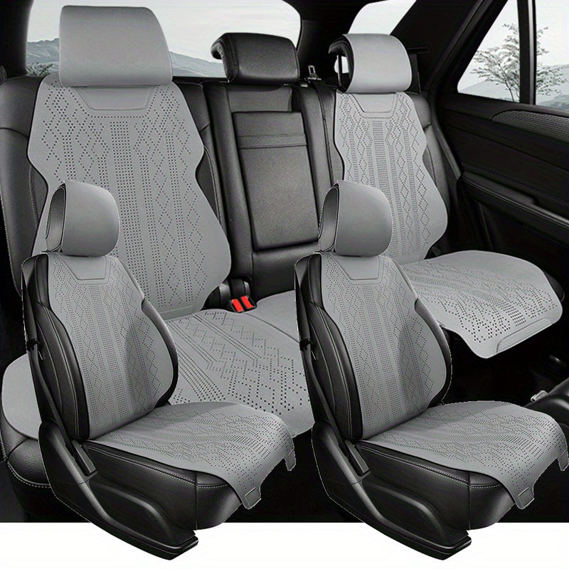 Набор чехлов для автомобильных сидений для всех сезонов из высококачественной замши, прочная подушка сиденья