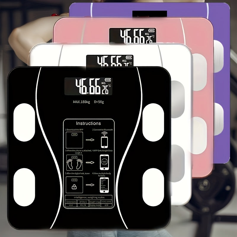 Smart Body Weight and Temperature Scale App-Controlled Battery-Powered with Multi-Unit Conversion