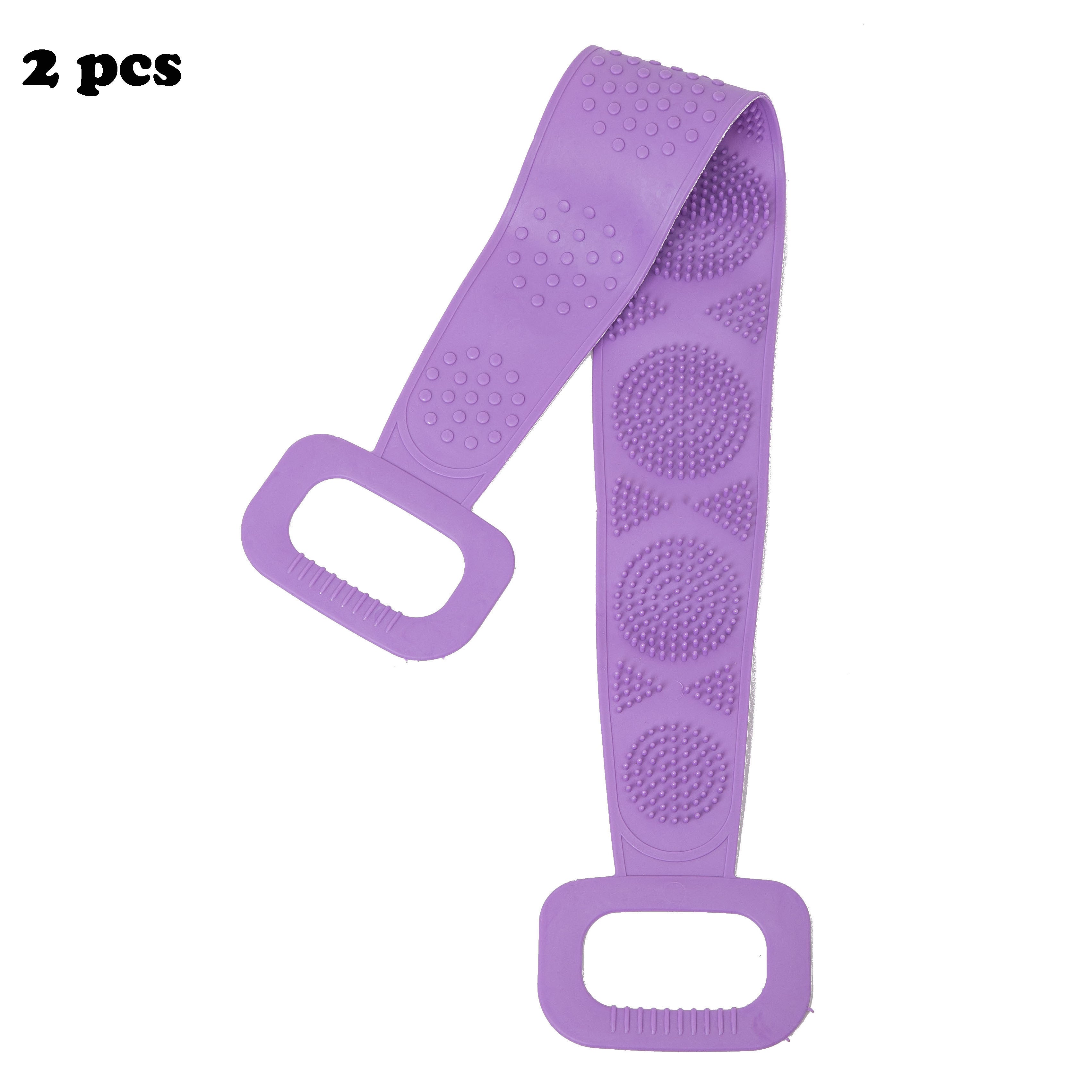 Cepillo de baño de silicona exfoliante con esponja para la ducha y mango largo