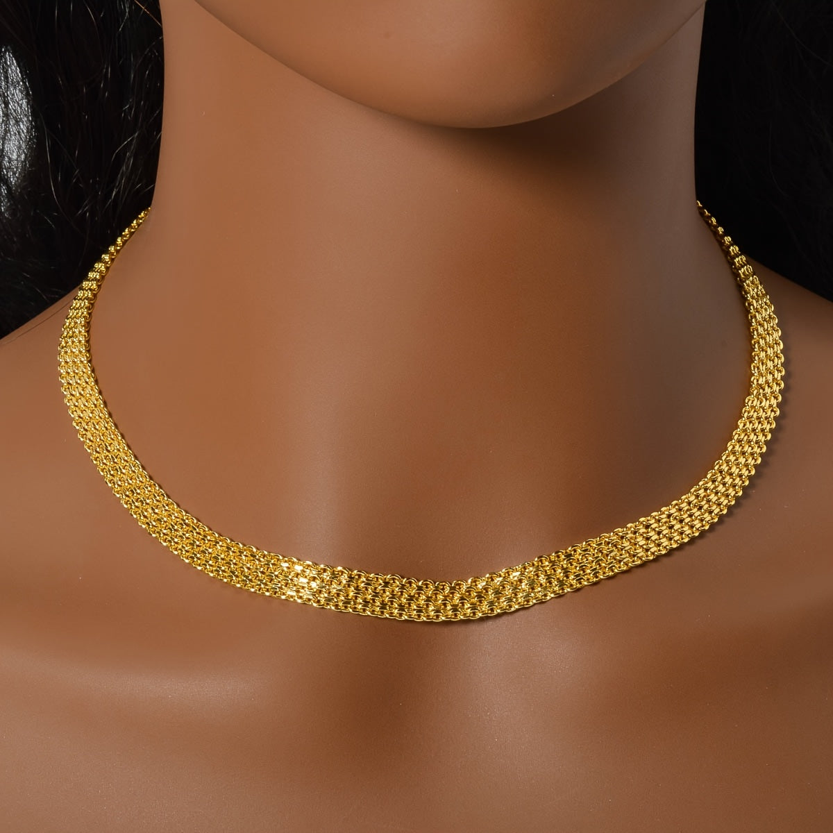 Vintage Iron Jewelry Set for Women Wide Link Chain Necklace and Bracelet for Weddings and Occasions