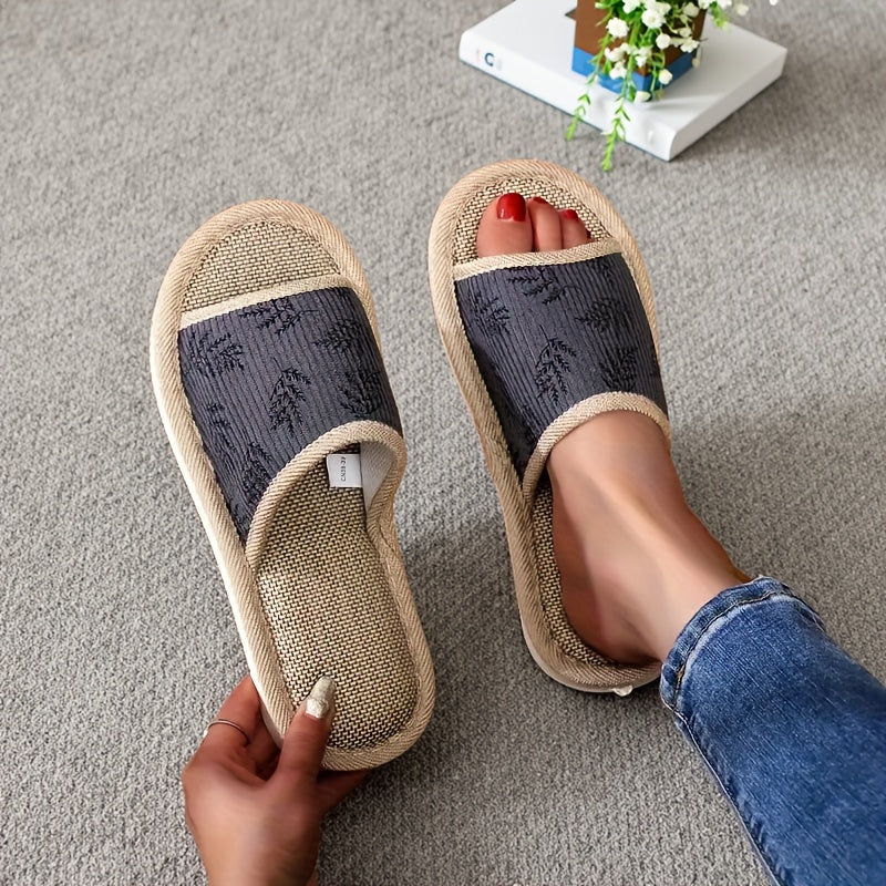Uniseks linenli slip-on shippaklar EVA taglik bilan ichki va tashqi foydalanish uchun qulay poyabzal