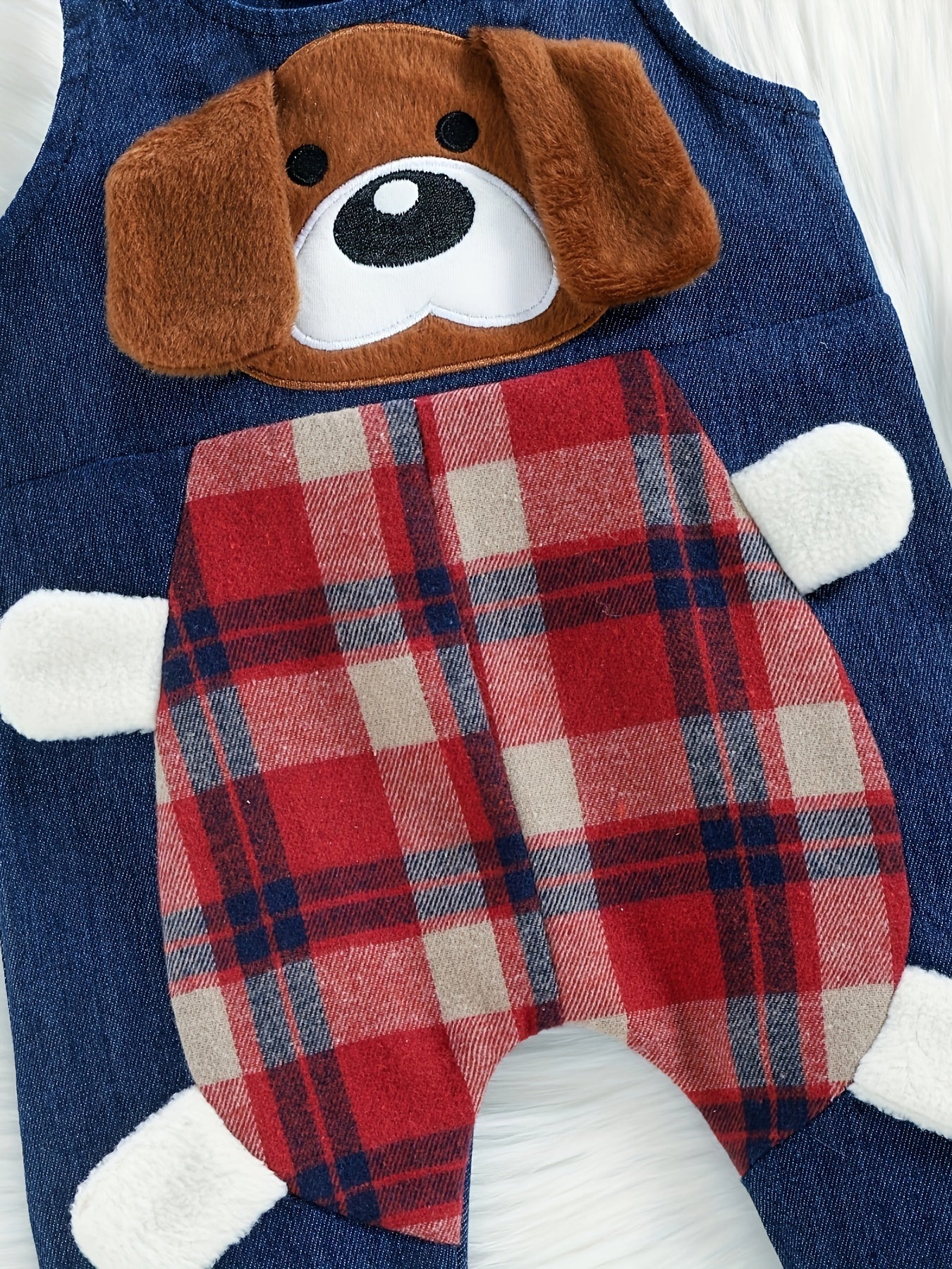 Kichkina erkaklar uchun tekislangan uzun qoʻl kiyimli paxtali bodysuit va jinsi shimlar to'plami, 0-18 oy uchun