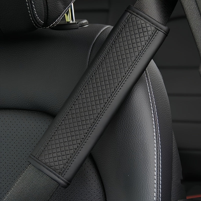 Universal PU teri avtomobil o'rindiq kamarining qopqog'i, tekislangan naqsh, qulaylik va xavfsizlik