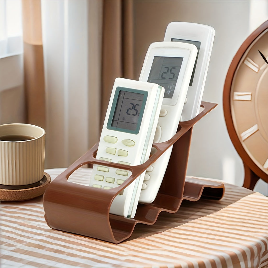 Multipurpose Remote Control Holder for Four Remotes Black Brown White No Batteries Needed