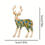 Enamel Deer Brooches for Women Animal Lapel Pins Elegant Jewelry Accessories