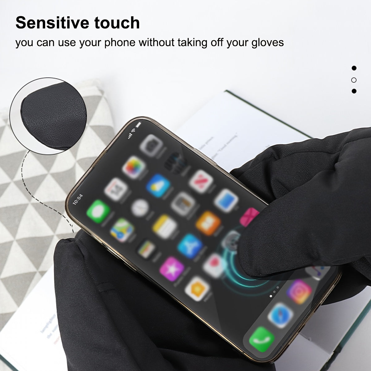 Uniseks isitiladigan shamol o'tkazmaydigan qo'lqoplar, suv o'tkazmaydigan, changyutgich, velosipedda, baliq ovlashda