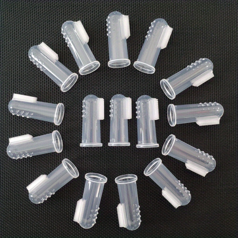 Pet Dental Care Set Soft Silicone Biodegradable Dog and Cat Toothbrushes