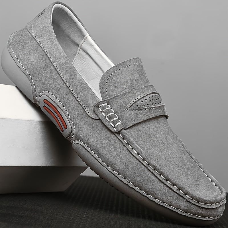 Men's Casual Sneakers Breathable PU Upper Rubber Sole All-Season Slip-On Round Toe