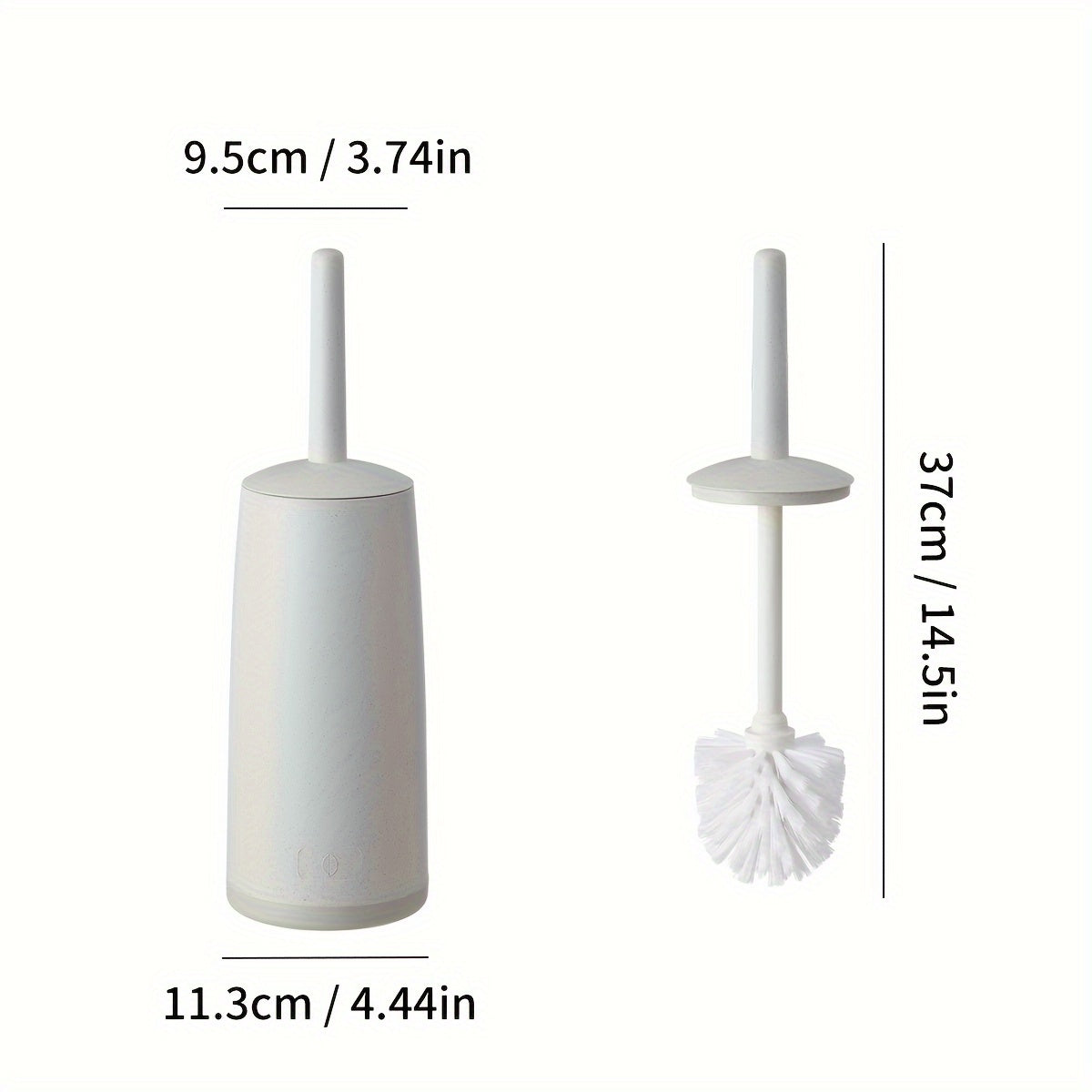 Long Handle Toilet Brush with Splash-Proof Base and No Dead Corner Design