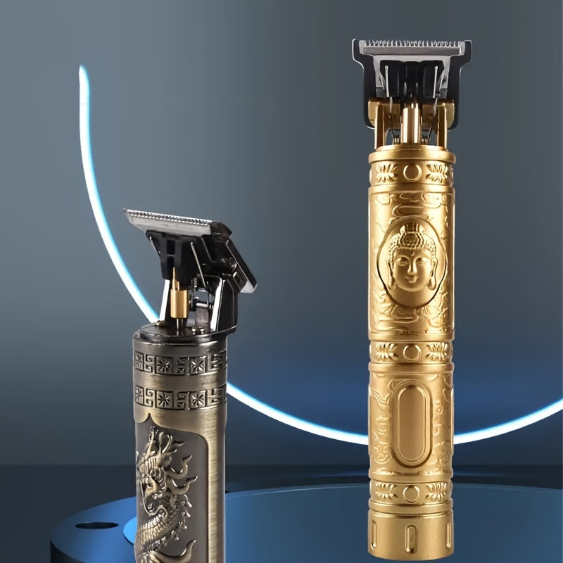 Беспроводной электробритва и триммер для бороды с USB-перезарядкой, T-образным лезвием и насадкой-выравнивателем