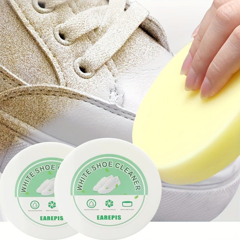 White Shoe Cleaner Paste with Plastic Brush for All Types of Shoes