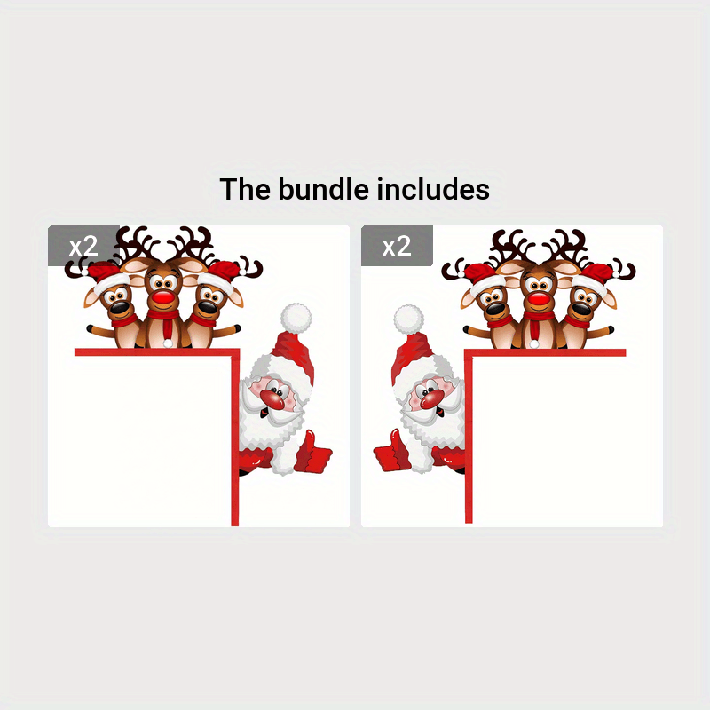 Rojdestvo eshigi bezagi yog'och Santa va qorqizil burchak belgisi ichki va tashqi