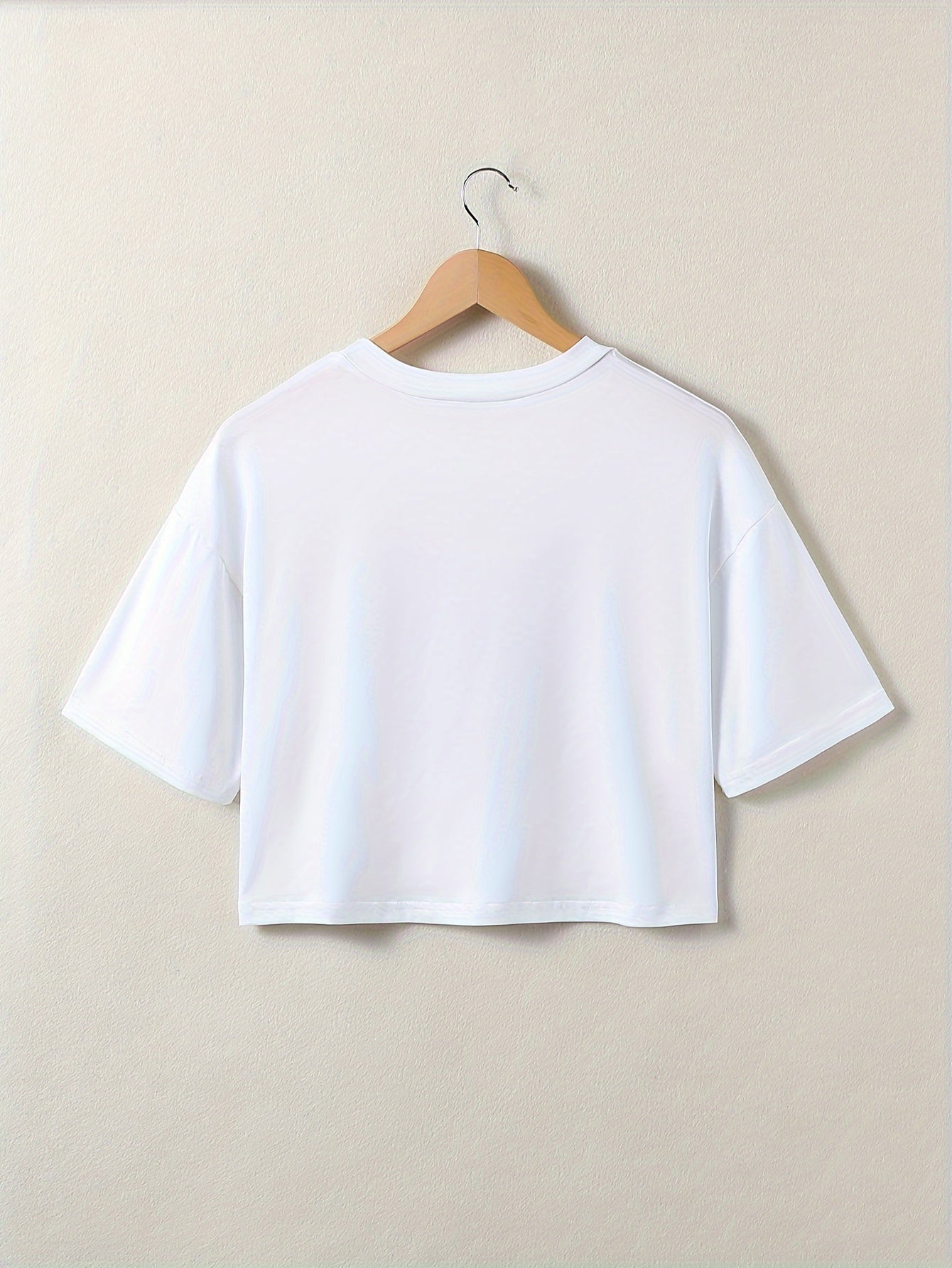 Tops de descanso con estampado de mariposas para mujer, manga corta, cuello redondo, tela de punto para todas las estaciones