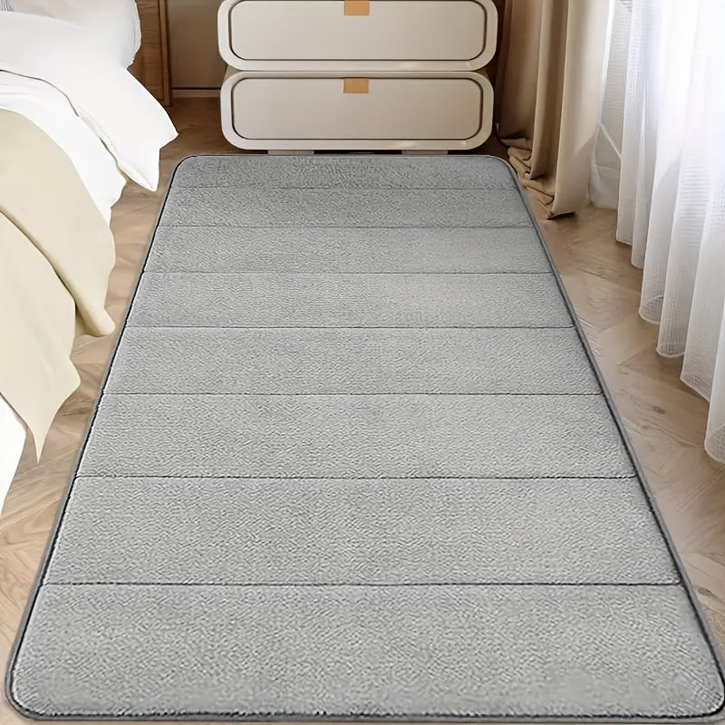 Geometrik naqshli xotira ko'ylagi gilam, sirg'alishga qarshi orqa qismi bilan, 1.5 sm qalinlikda