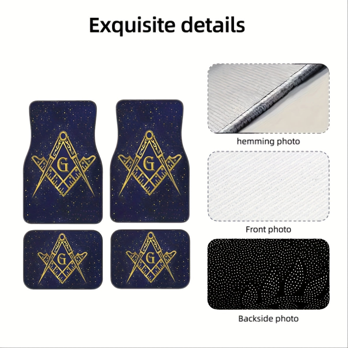 Unisex Polyester Car Mat Set All-Season Interior Protection for Cars SUVs