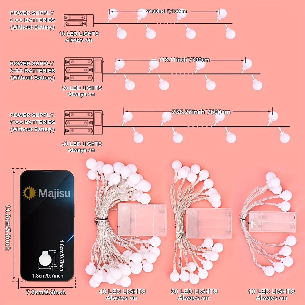 Battery Operated Indoor Sphere String Lights for Party Wedding Holiday Decor Warm White