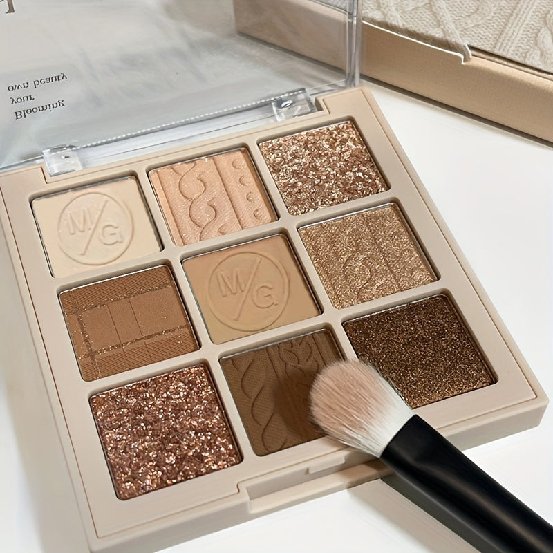 9-Color Eyeshadow Palette Matte Shimmer Waterproof Long-Lasting Velvet Finish