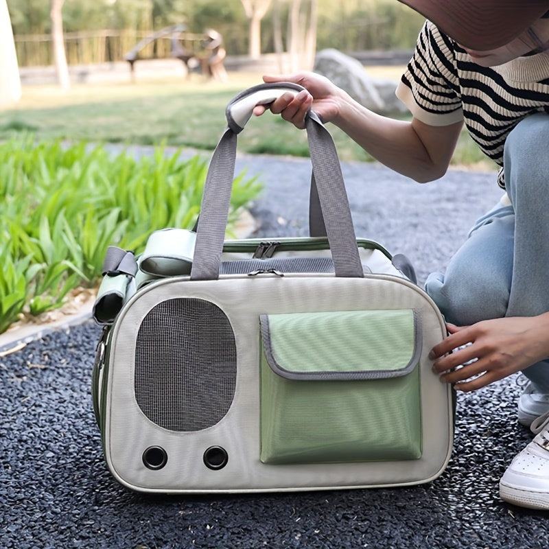 Lightweight Breathable Durable Foldable Cat Carrier with Zipper Closure