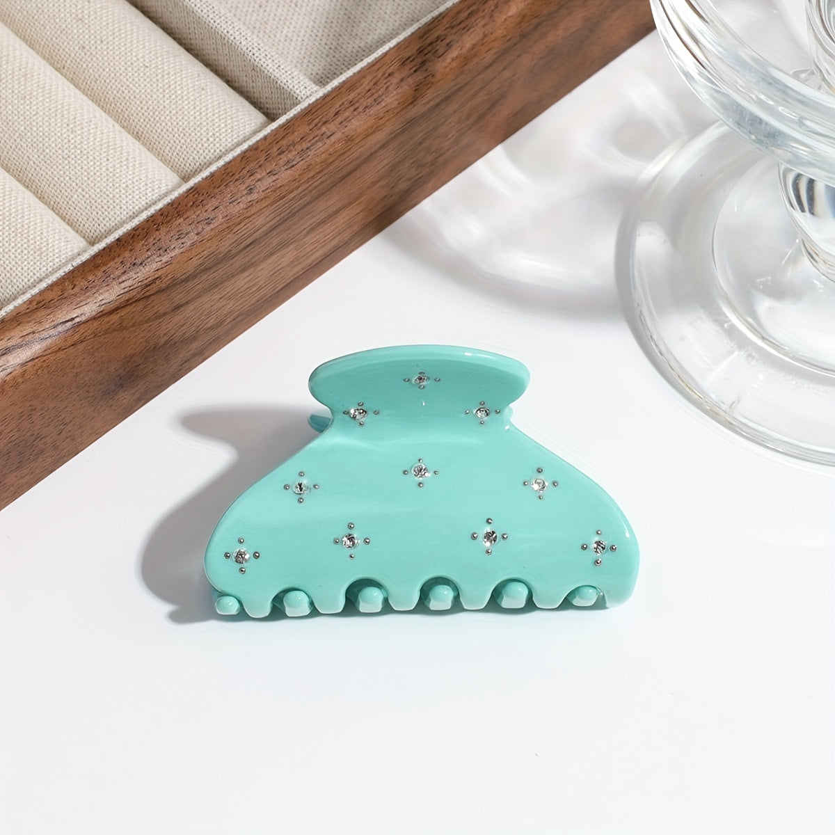 Girls Rhinestone Hair Clip for Half-Braided Ponytails Elegant Plastic Accessory