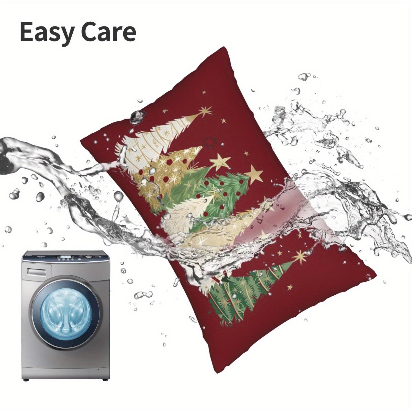 Yil boshiga mo'ljallangan Rojdestvo daraxti tasviri bilan Yashash xonasi va Yotoqxona uchun Rojdestvo bezakli yostiq qoplami